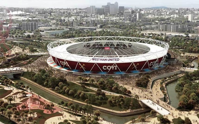 Trong cuộc tranh giành quyền thuê sân Olympic, West Ham đã phải chiến đấu quyết liệt với những đội bóng cùng thành phố London khác như Tottenham hay Leyton Orient. Tuy nhiên, nhờ một bản kế hoạch chi tiết, gây ấn tượng với ban quản lý sân Olympic, cũng như có được sự hậu thuẫn nhờ Sir Geoff Hurst, GĐĐH Olympic London 2012, West Ham đã trở thành người thắng cuộc. Ảnh: Internet.