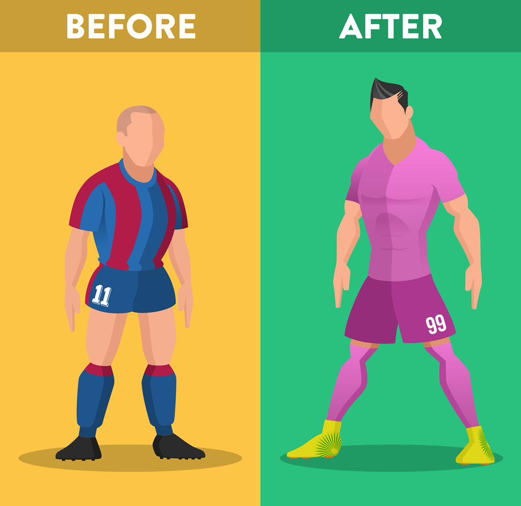 Áo đấu: Hàng chục năm trước, áo đấu của cầu thủ luôn đi theo truyền thống thiết kế của CLB. Còn bây giờ, áo đấu ngày càng bó hơn và cũng xuất hiện nhiều mẫu rất kỳ dị, đi lệch khỏi truyền thống CLB.