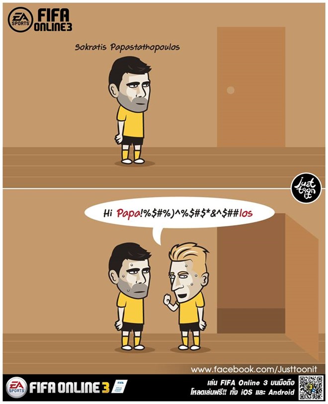 Marco Reus bất lực trước cái tên siêu dài của đồng đội.