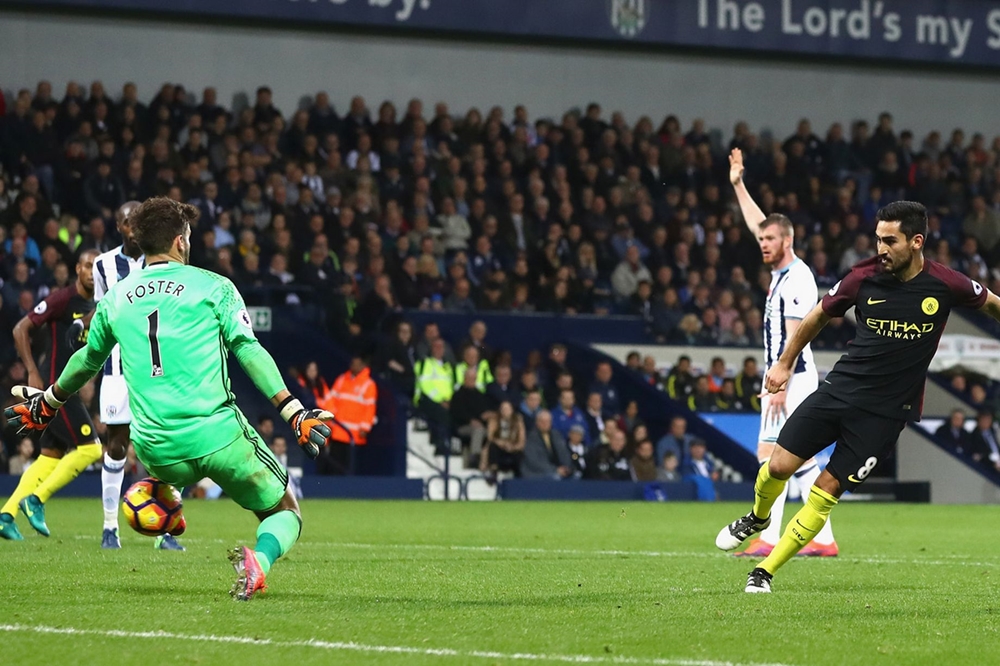 Dù vẫn kiểm soát thế trận và tạo ra nhiều cơ hội nhưng mãi đến phút 79, Ilkay Gundogan mới giúp đoàn quân của HLV Pep Guardiola nâng tỷ số lên 3-0. Ảnh: Internet.