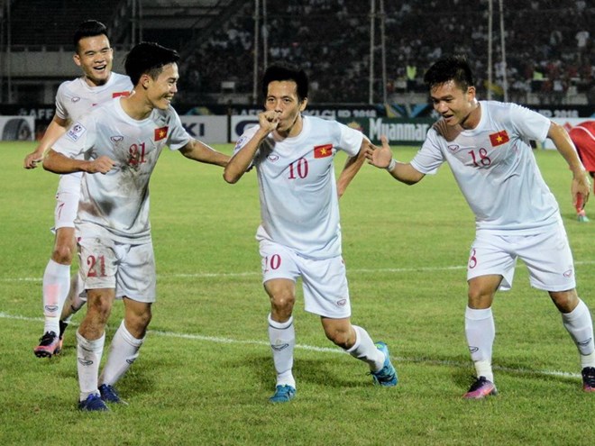Hình ảnh tuyển Việt Nam chiến thắng trận ra quân ở AFF Cup 2016. Ảnh: Affsuzukicup.