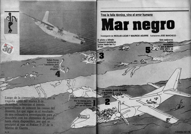 Alianza Peru - 1987: Ngày 8/12/1987, chiếc phi cơ mang số hiệu F27-400M của Hải quân Peru chở đội bóng Alianza Peru đã bất ngờ rơi xuống Thái Bình Dương khi chỉ còn cách phi trường đến chưa đầy 10 km. Ngoài một phi công thoát chết, toàn bộ 43 hành khách, bao gồm các cầu thủ, ban huấn luyện và dàn hoạt náo viên của CLB Alianza Peru đều thiệt mạng. Mãi tới 2006, nguyên nhân dẫn tới thảm họa mới được làm sáng tỏ. Theo đó, viên phi công thiếu kinh nghiệm đã thực hiện sai các thao tác trong tình trạng khẩn cấp. Ảnh: Twitter.
