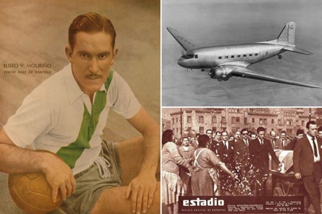 Green Cross - 1961: Ngày 3/4/1961, chiếc máy bay mang số hiệu C-47A-35 của hãng hàng không LAN Chile mất lái và đâm vào dãy núi Andes. Toàn bộ 24 hành khách, trong đó có 8 cầu thủ và 2 thành viên ban huấn luyện CLB Green Cross (Chile) thiệt mạng. Cho đến nay, đó vẫn là thảm họa hàng không kinh hoàng nhất trong lịch sử quốc gia Nam Mỹ. Ảnh: Twitter.