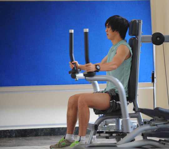 Tuấn Anh tích cực tập luyện duy trì thể lực. Ảnh: Tùng Lê.