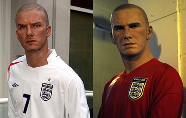 Mọi nét nam tính, điển trai của Beckham đều biến mất trên khuôn mặt bặm trợn của bản sao bằng sáp.