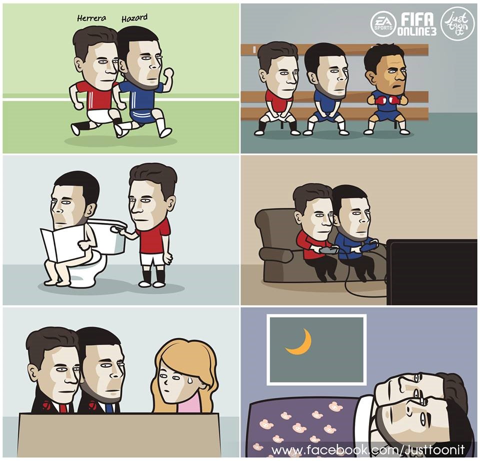 "Ở đâu có Hazard, ở đó có Herrera". Tiền vệ người Tây Ban Nha theo kèm tiền vệ người Bỉ từ sân cỏ đến nhà vệ sinh và cả ở trên giường ngủ.