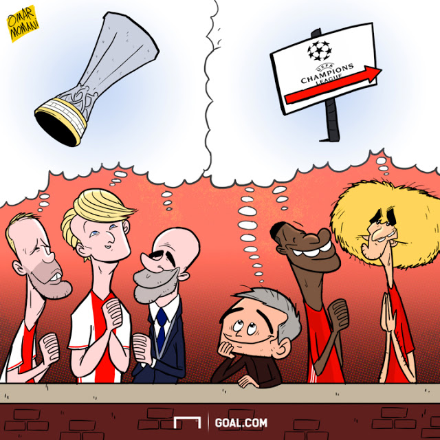 Ajax đang mơ về chiếc cup Europa League còn MU thì đang hí hửng với cơ hội dự Champions Leaue năm sau mà không cần vào top 4.