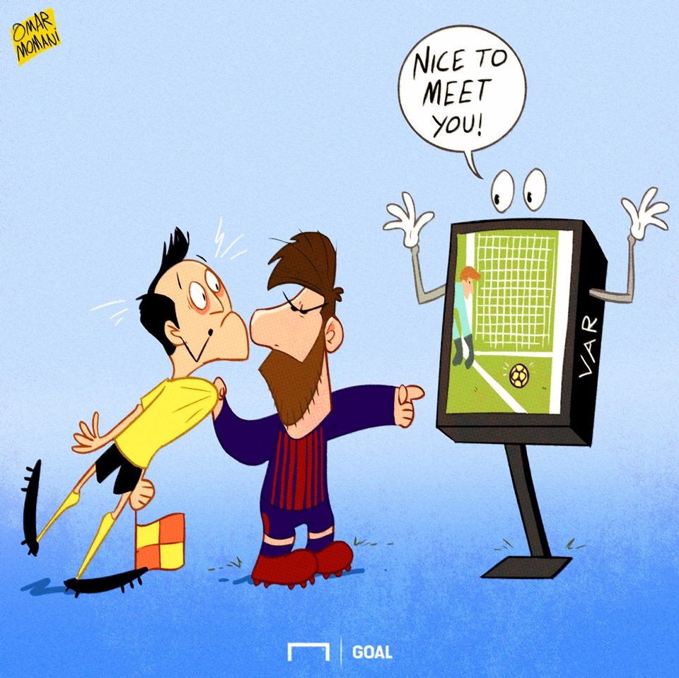 Lionel Messi chỉ mong La Liga áp dụng công nghệ goal line hay xem lại video (VARS) sau khi bị trọng tài tự chối bàn thắng rõ ràng trong trận hòa 1-1 của Barcelona trước đội chủ nhà Valencia cuối tuần qua. Ảnh: Omar Momani.