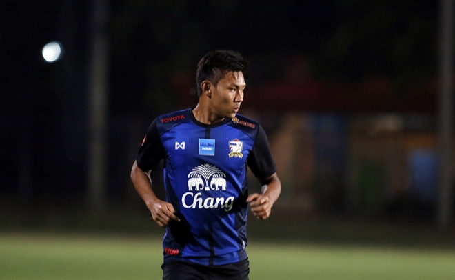 Chendrop Samphaodi, một trong những cầu thủ hay nhất của U23 Thái Lan hiện tại.