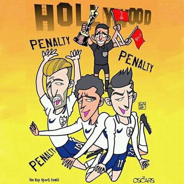 Trọng tài sắm vai người trao giải Oscar cho những diễn viên tài năng của Tottenham.