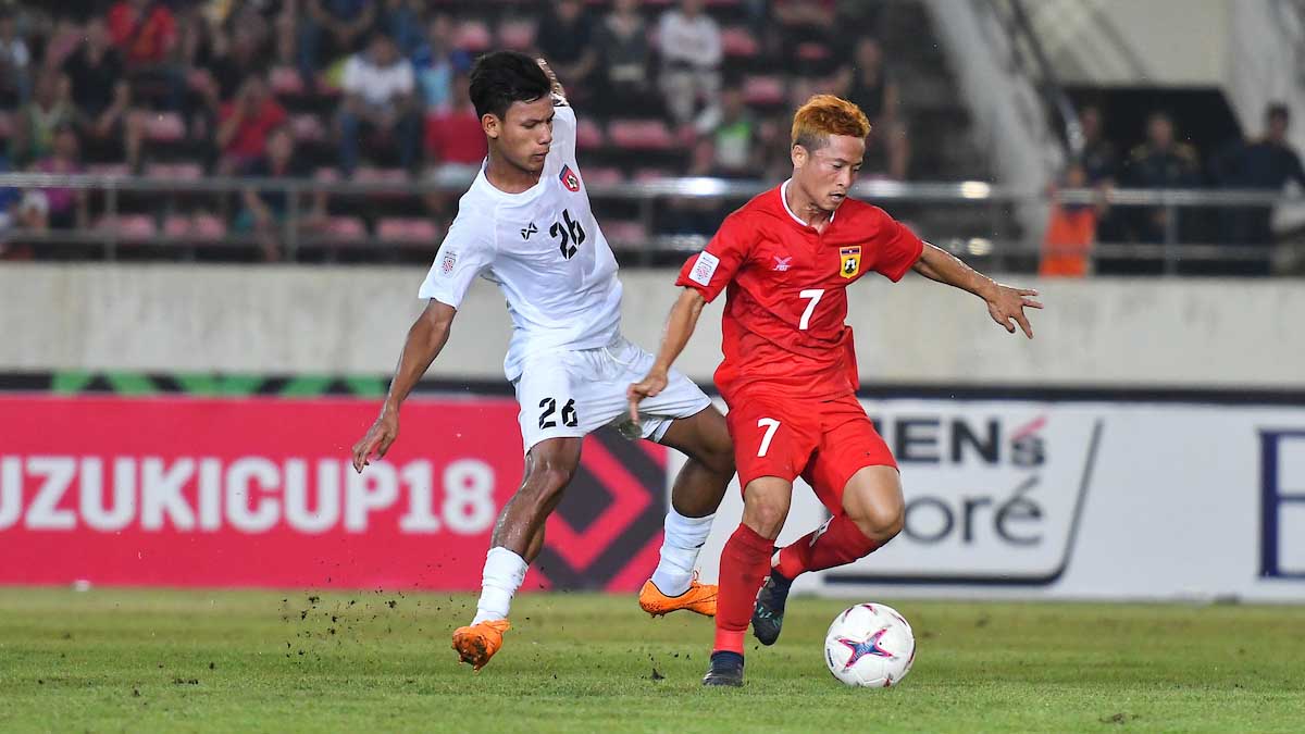 Soukaphone Vongchiengkham (số 7 áo đỏ) không để lại nhiều dấu ấn tại AFF Cup 2018.