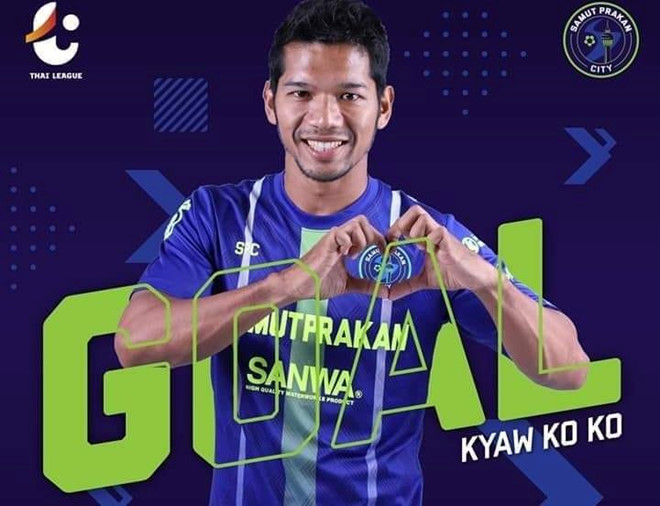 Kyaw Ko Ko đang hạnh phúc tại đội bóng mới Samut Prakan sau khi chia tay Chiangrai United.