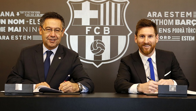 Messi có vị thế số một tại Barca sau hợp đồng mới vào cuối năm 2017.