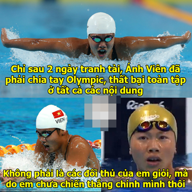 Đứng dậy nào Ánh Viên. Ảnh: Internet.