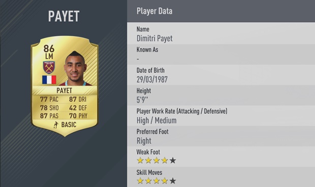 4. Dimitry Payet.