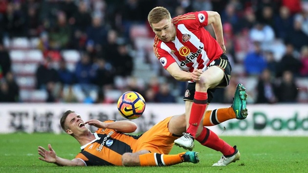Sunderland 3-0 Hull City: Nỗ lực cản phá của các cầu thủ Hull City trở nên vô vọng trước sự bền bỉ của Duncan Watmore.