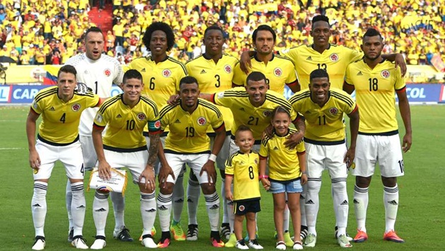17 – Colombia – 19 cầu thủ.
