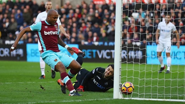 Swansea 1-4 West Ham: Andre Ayew là cầu thủ thứ 41 trong lịch sử West Ham vừa ghi bàn và cũng từng chọc thủng lưới đội bóng "The Hammers" (anh đã ghi bàn vào lưới West Ham khi khoác áo chính Swansea).
