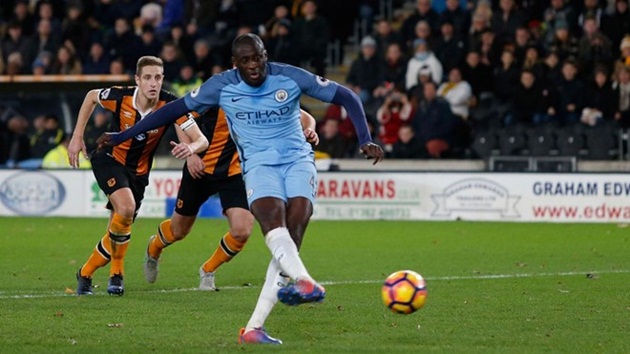 Hull City 0-3 Man City: Yaya Toure đã thực hiện thành công 10/10 quả penalty kể từ khi chuyển tới chơi ở Premier League.