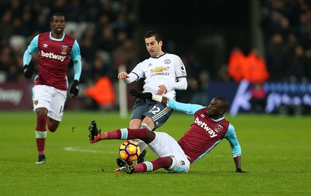 9. West Ham (229 lần phạm lỗi): Cầu thủ gần nhất của West Ham phải nhận thẻ đỏ vì một pha phạm lỗi là tiền vệ Sofiane Feghouli sau pha vào bóng với Phil Jones trong cuộc tiếp đón MU ở vòng 20.