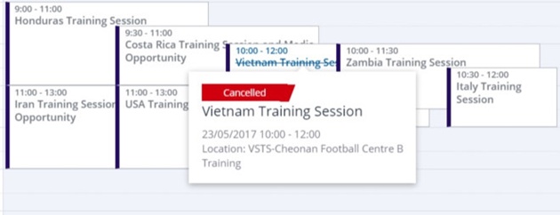 FIFA thông báo hủy lịch tập của U20 Việt Nam.