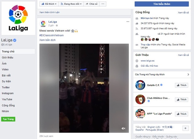 Cảnh ăn mừng bàn thắng của các cổ động viên Barcelona tại Việt Nam.