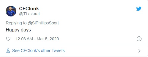 "Quả thật là ngày đẹp trời" (Hớn hở khi Willian rời đi).