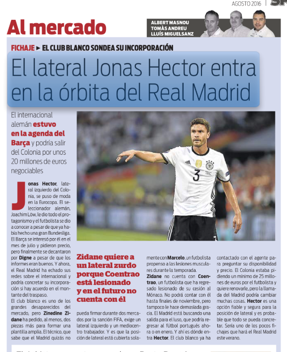 Real nhập cuộc vụ Jonas Hector. Ảnh: Internet.