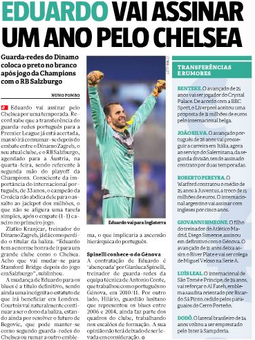 Chelsea bất ngờ có thủ thành Eduardo. Ảnh: Internet.