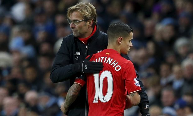Coutinho và HLV trưởng Jurgen Klopp