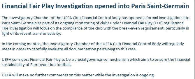 Thông báo chính thức từ UEFA