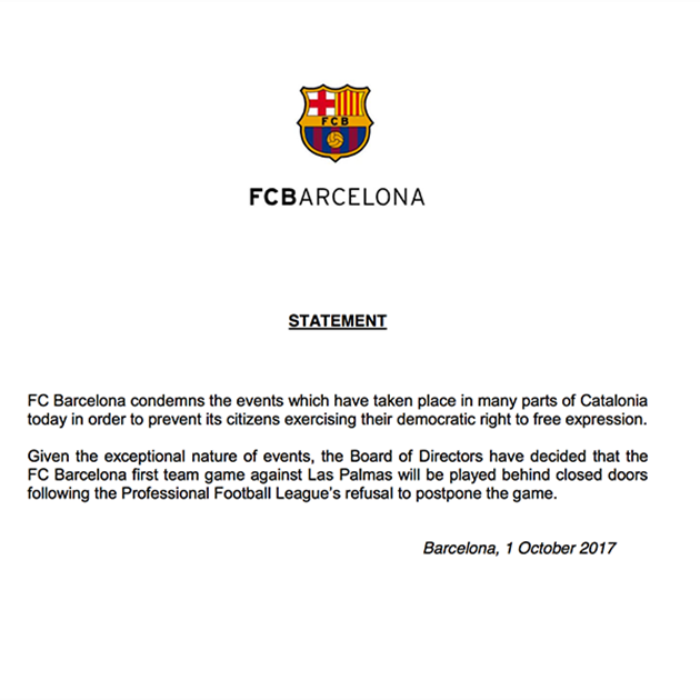 Thông điệp của Barcelona