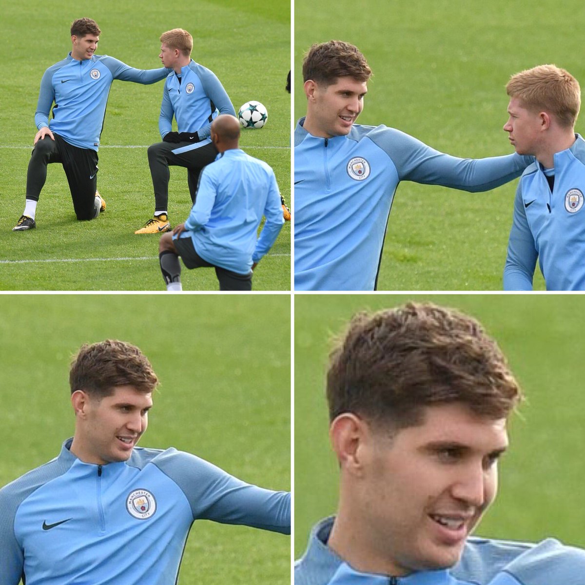 John Stones "thả thính" đồng đội Kevin de Bruyne trên sân tập
