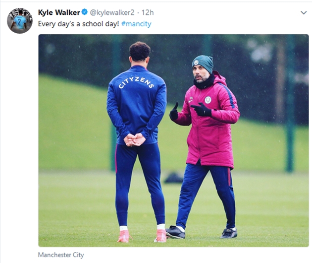 "Mỗi ngày (tập luyện) là một ngày học ở trường," hậu vệ phải Kyle Walker viết trên trang cá nhân