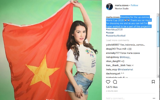 Đến 'thánh nữ' Maria Ozawa cũng phát cuồng vì U23 Việt Nam - Bóng Đá