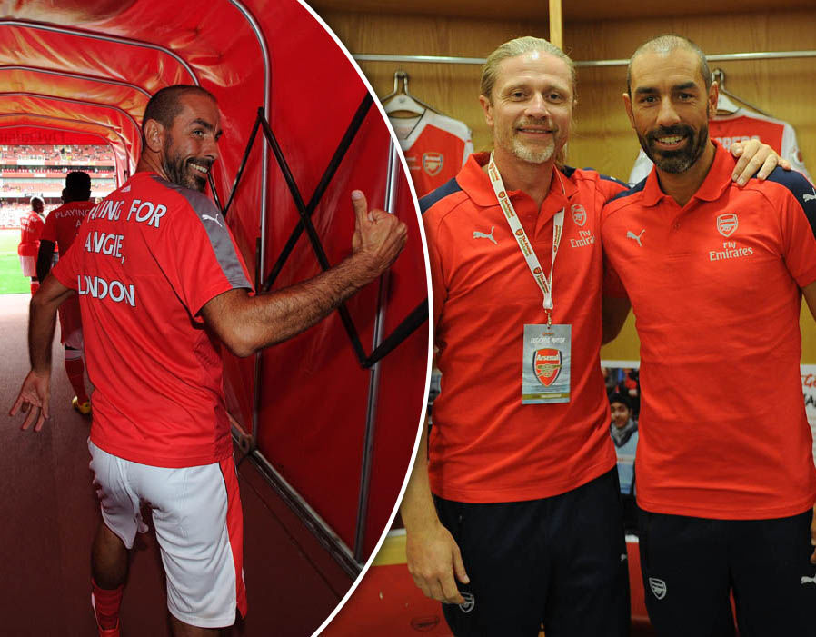 Những huyền thoại một thời của Arsenal đã tập hợp một lần nữa trong màu áo đội bóng thành London. Ảnh: Internet.