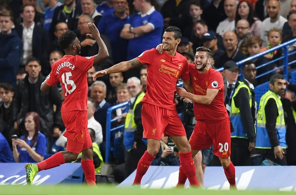 Lovren mở điểm với một pha dứt điểm tinh tế ở phút 17. Ảnh: Internet.