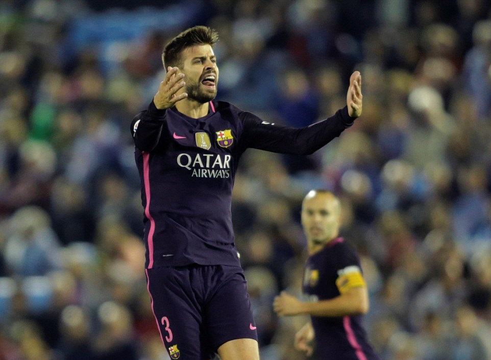 Lập cú đúp nhưng Pique không thể giúp Barca có điểm trên sân Balaidos. Ảnh: Internet.