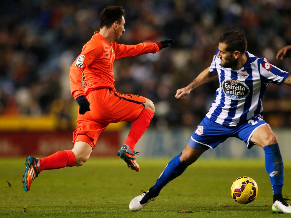 30. Hat-trick vào lưới Deportivo (La Liga mùa giải 2014/15), Barca thắng 4-0. Ảnh: Internet.