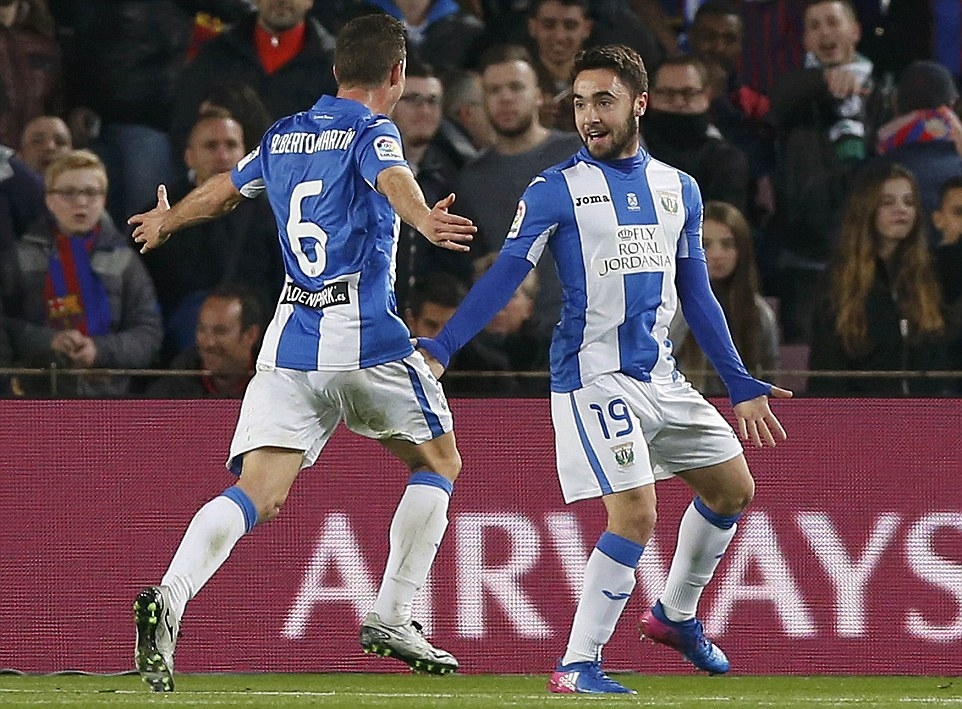 Đây là thành quả xứng đáng với hàng loạt cơ hội được Leganes tạo ra trước đó. Ảnh: Daily Mail.