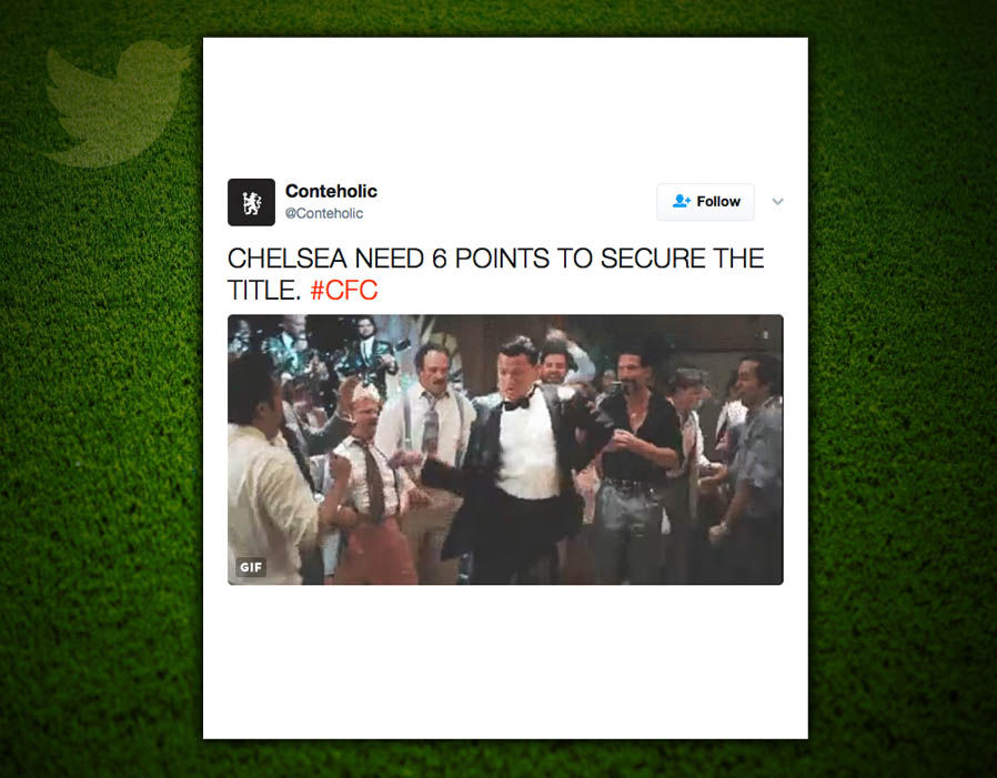 Chỉ cần 6 điểm nữa là Chelsea lên ngôi Ngoại hạng Anh mùa này. Ảnh: Express.