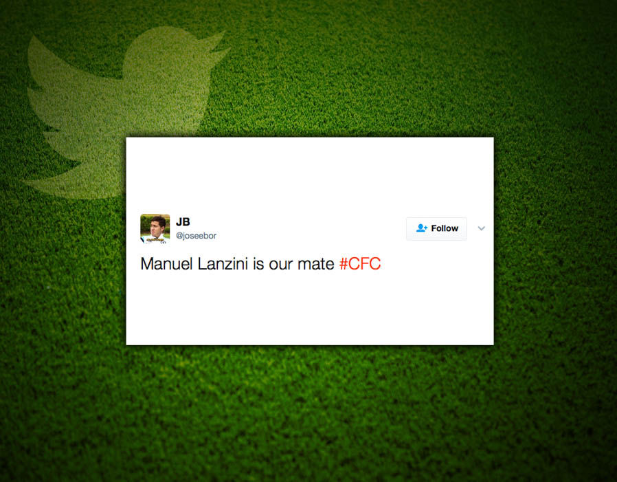 Thậm chí một CĐV Chelsea đã gọi Manuel Lanzini là đồng đội. Ảnh: Express.