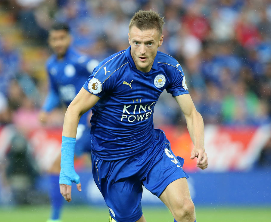 7. Jamie Vardy (Leicester City) - Vận tốc tối đa: 35,1 km/h. Ảnh: Daily Star.