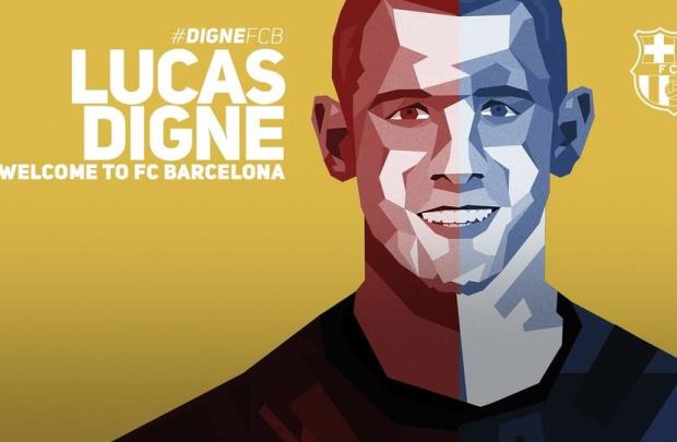 Lucas Digne chính thức đến Barca. Ảnh: Internet.