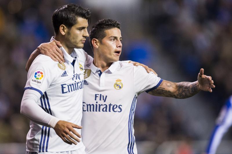 Morata (trái) sẽ đến M.U?