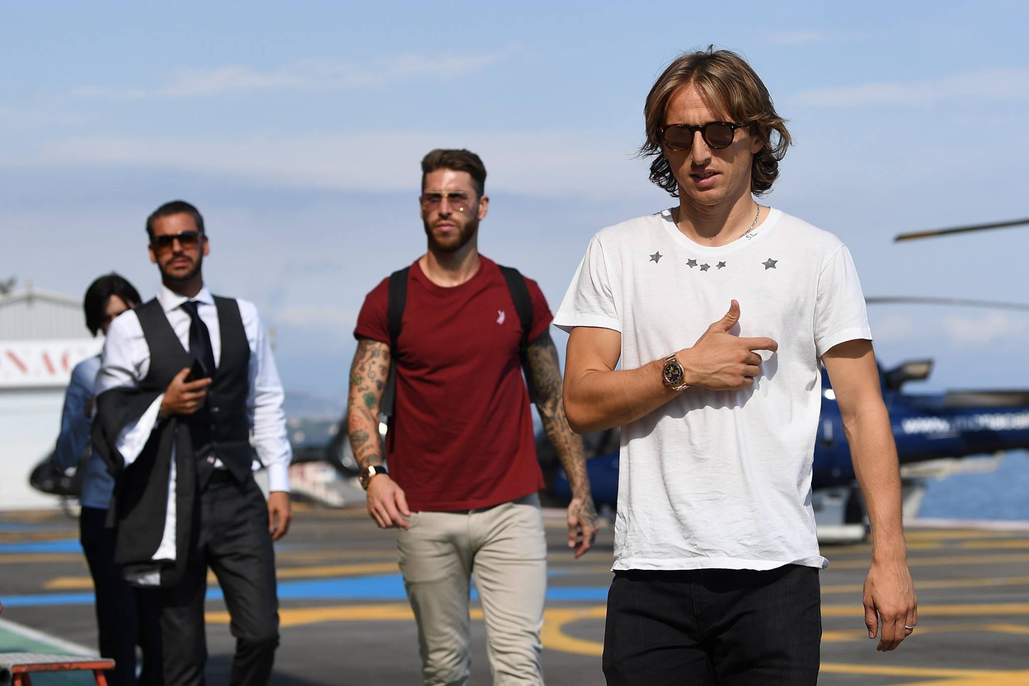 Dàn 'soái ca' có mặt tại Monaco để tham dự lễ bốc thăm chia bảng Champions League cũng như công bố giải thưởng "Cầu thủ xuất sắc nhất năm" của UEFA.