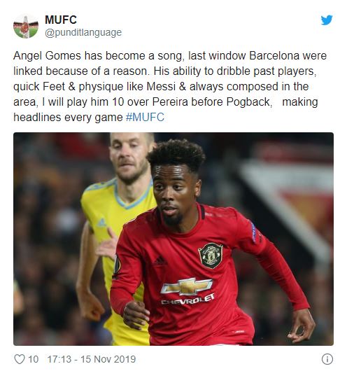Man Utd fans rave about Angel Gomes after hat-trick of assists for England U20s - Bóng Đá