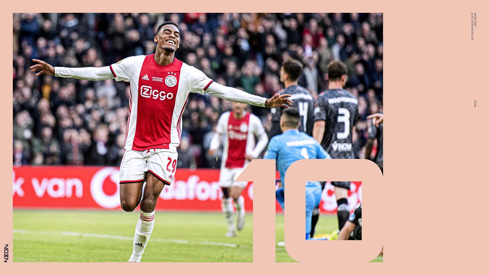 #10 Ryan Gravenberch | Ajax: Chưa đầy một năm sau khi bán Matthijs de Ligt và Frenkie de Jong, lò đào tạo trẻ trứ danh Ajax đã tung ra một cầu thủ tài năng khác. Gravenberch được so sánh với Paul Pogba, và được Ronald de Boer khen là 'có những phẩm chất vô song'.