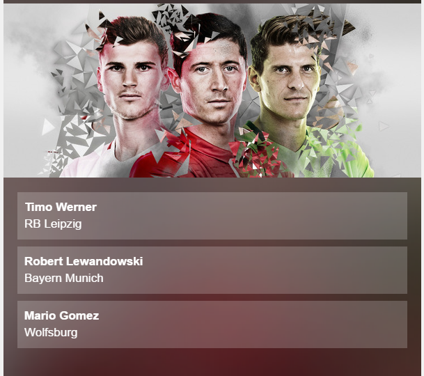 TIỀN ĐẠO I: Werner là tiền đạo trẻ đang lên của nước Đức. Còn Gomez đang hồi xuân trong màu áo Wolfburgs. Dù vậy, chiến thắng sẽ thuộc về người xuất sắc nhất, Lewandowski.