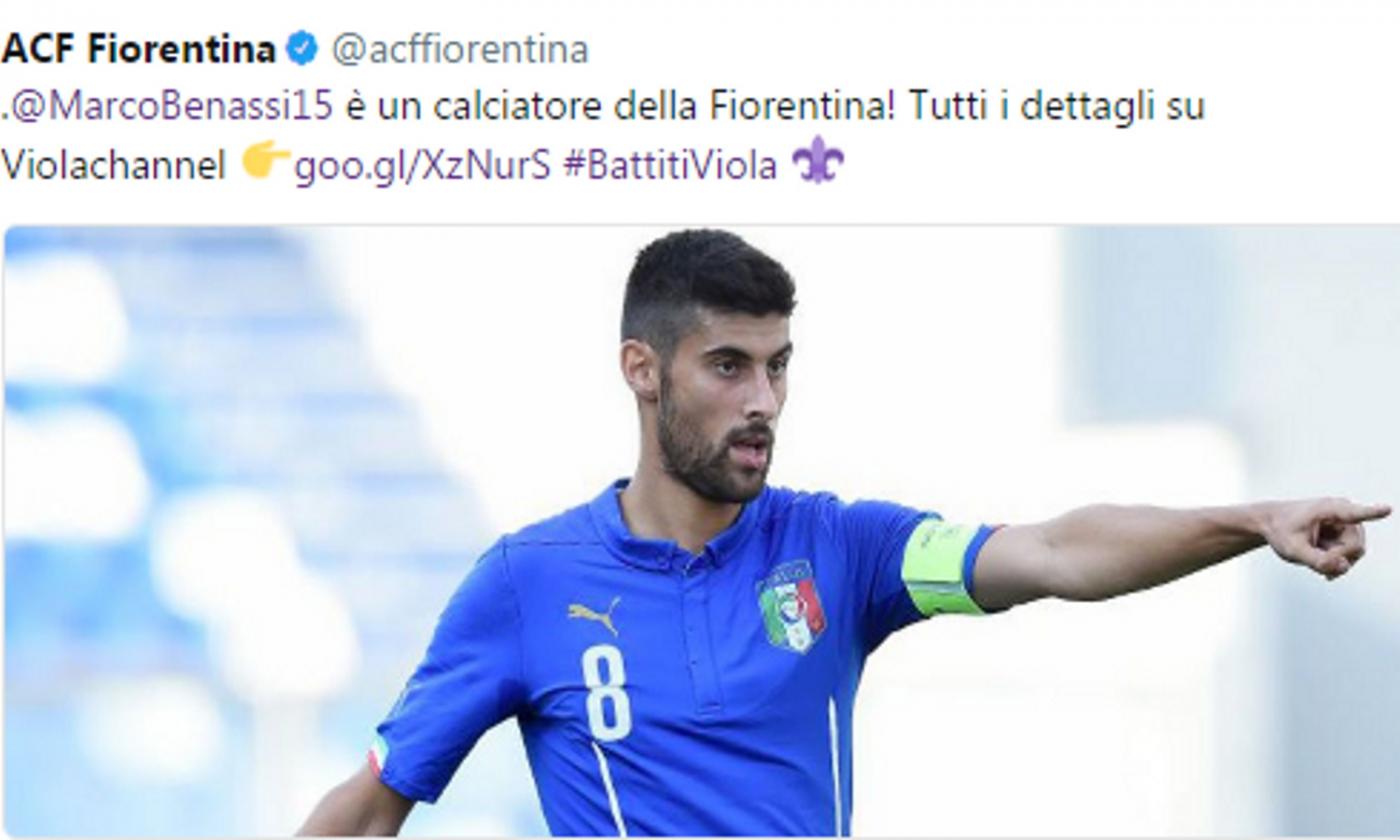 Fiorentina chính thức chiêu mộ Matteo Benassi từ Torino với giá 10 triệu Euro để thay Bernardeschi.